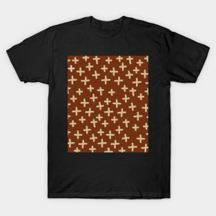 Mudcloth Lines Pattern Minimalist  Abstract  Terracotta  Boho  Pattern T-Shirt